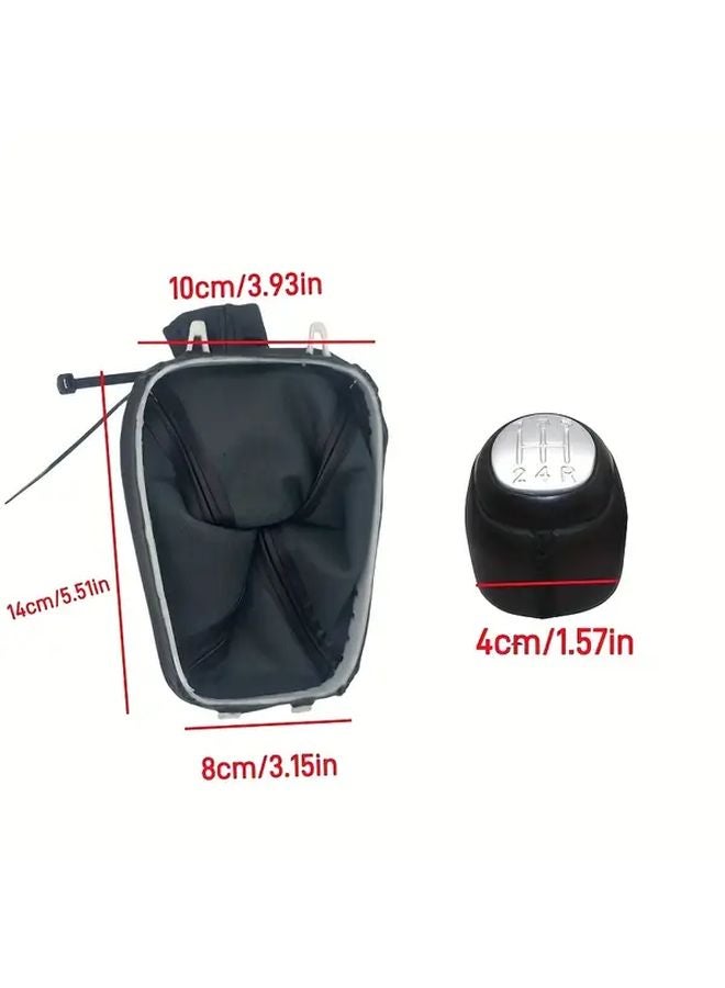 Faux Leather Gear Shift Knob Cover With Dustproof Boot For 5 6 Speed SAAB 9 3 2003 2012 Black - Image 4